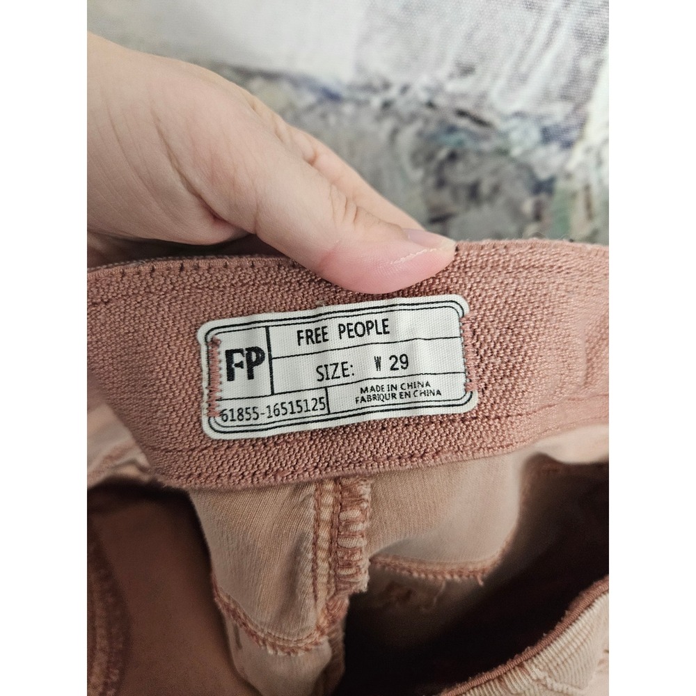 Free People Dusty Rose Corduroy Pull On Flare Pants High Rise Mauve 29 OB475769 - Picture 3 of 9